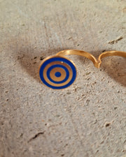 Anillo Jekuapi Azul con detalles de fabricación