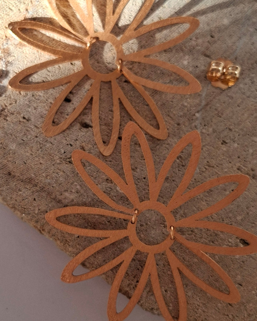 Aretes Pasión Salvaje con detalles de fabricación