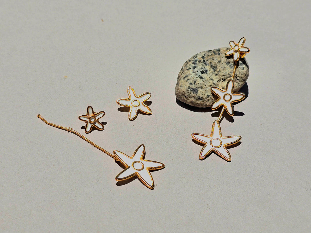 Lw Aretes Madalina blanco - Tres con detalles de fabricación