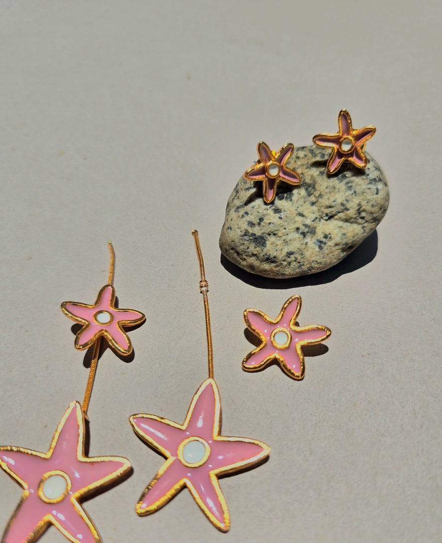 Lw Aretes Madalina Rosado - Tres con detalles de fabricación