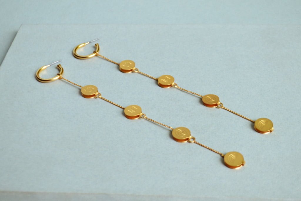 talikaiferri earring gold circles pendant -